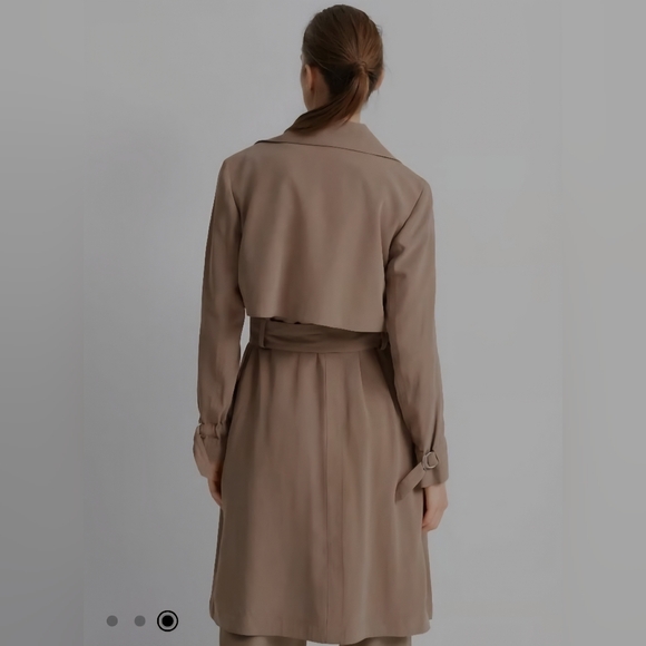 CLUB MONACO Elima Brown Trench Coat | Jacket with Belt. Size Small. NWT. - Picture 3 of 14